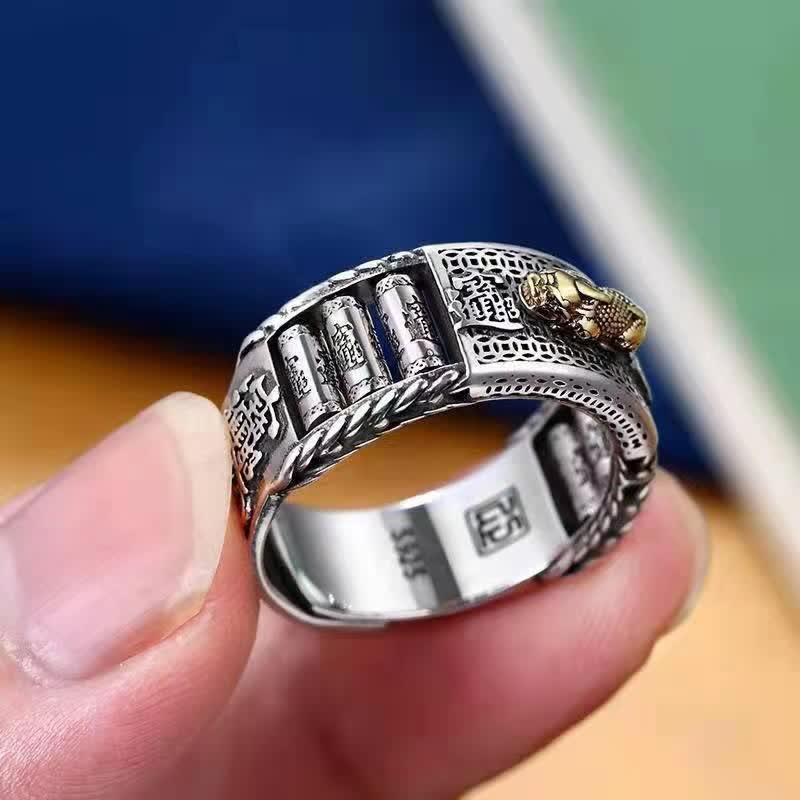 Bague argent gravée relief doré – Léo