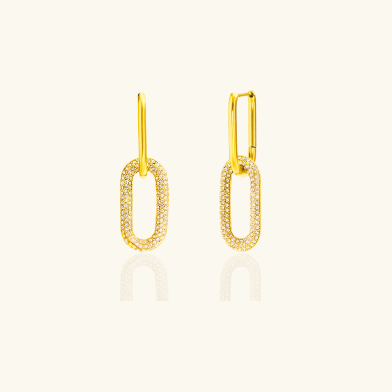 Boucles d'oreilles de luxe à double exquise en zircon