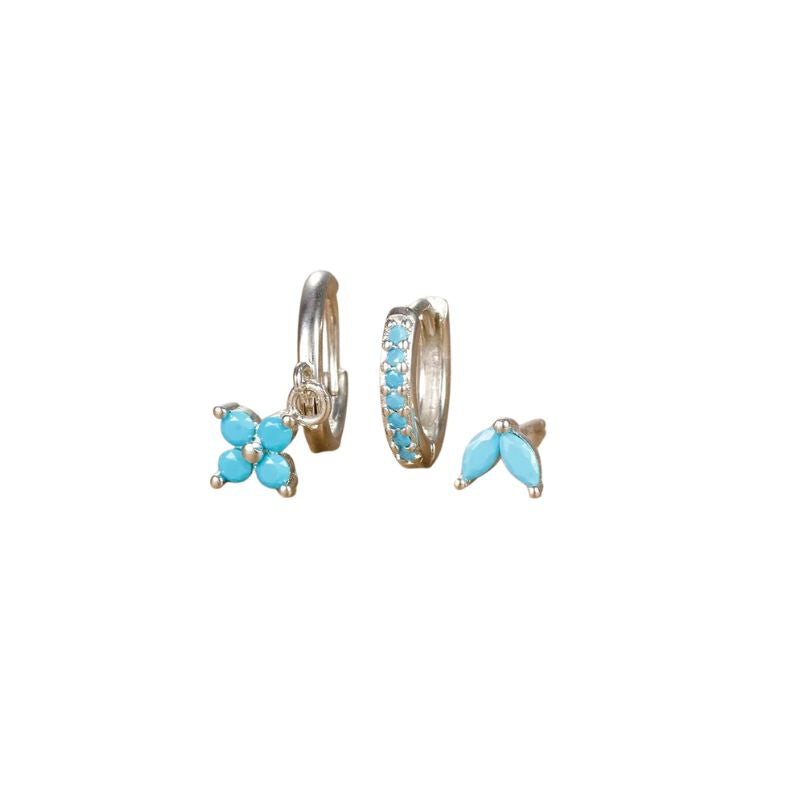 Set de boucles d’oreilles luxe pour femme avec cristaux