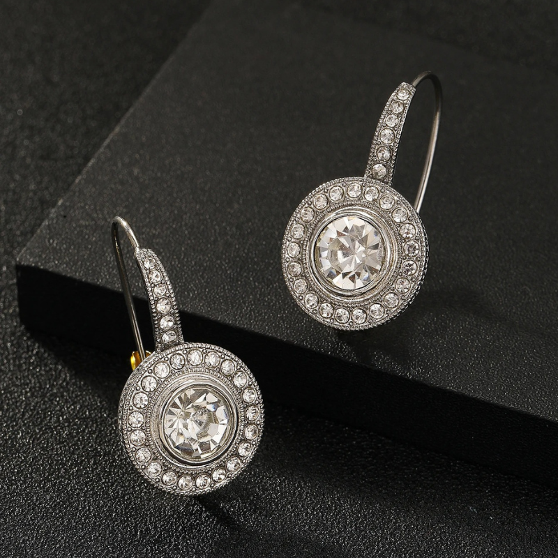 Boucles d'Oreilles Vintage en Argent avec Zirconia