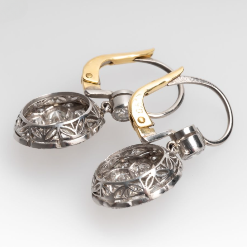 Boucles d'oreilles Vintage incrustées de cristaux
