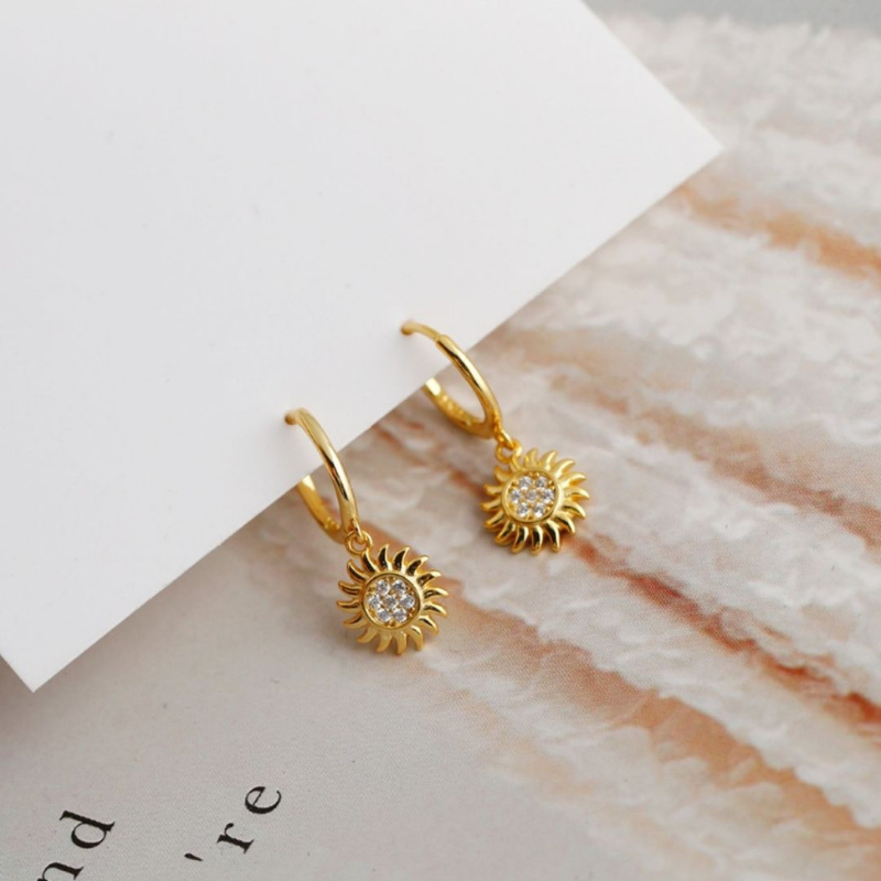 Boucles d'Oreilles en Hoops Boho Plaquées Or