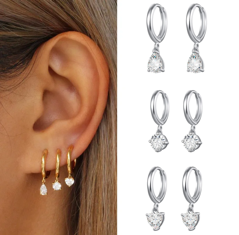 Boucles d’Oreilles Goutte Zirconium