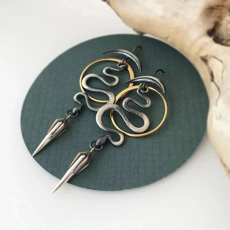 Boucles d'oreilles spirales Serpentine plaqué or