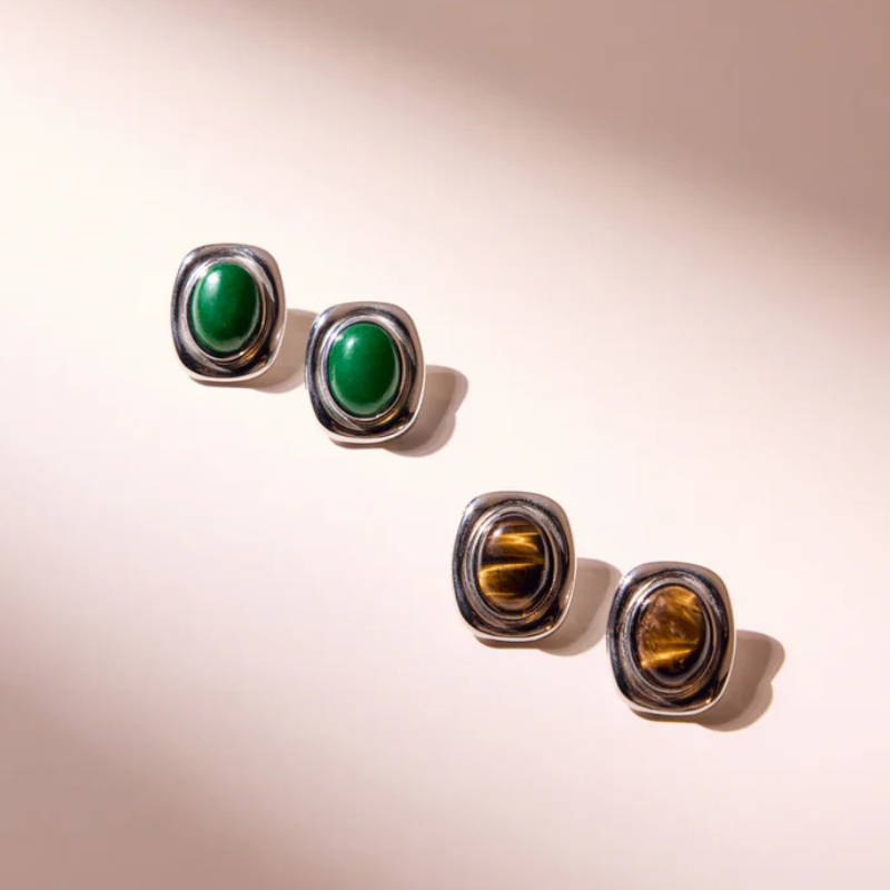 Boucles d'oreilles Vintage Gemme