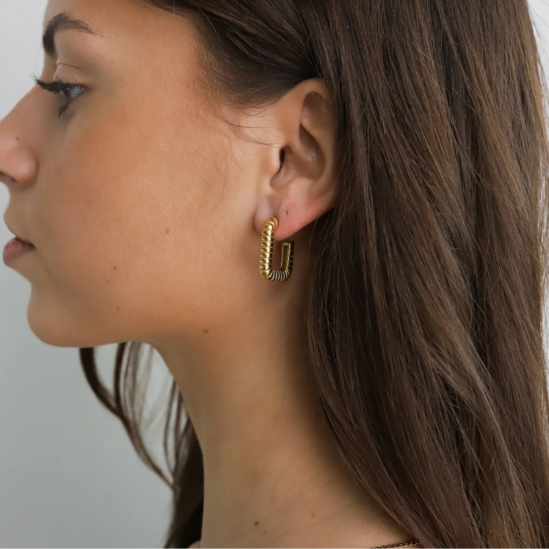 Boucles d'oreilles Hoop à Couches Entrelacées