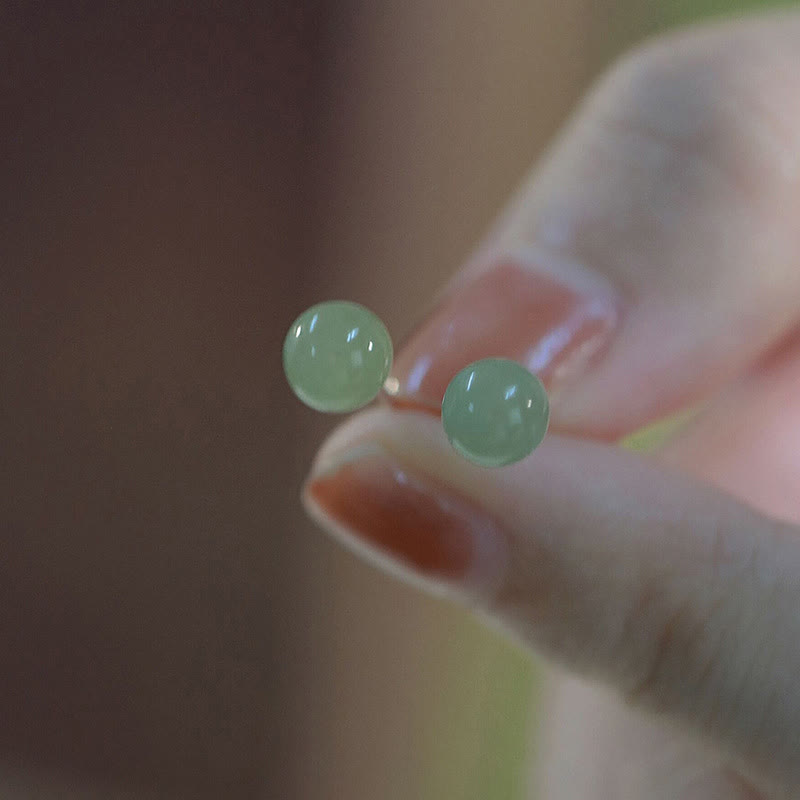 Clous d’oreilles ronds jade vert – Léo
