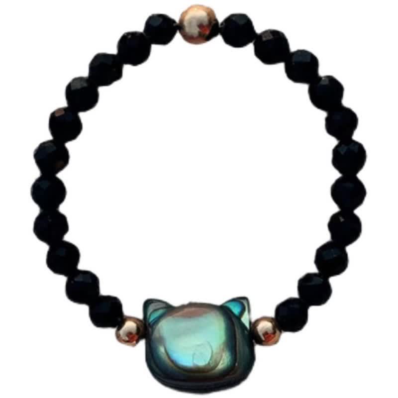 Bague pierres noires chat perles Or 14K – Léo