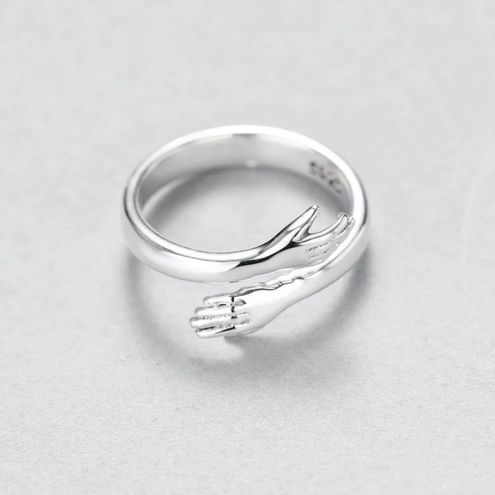Bague ajustable bras argent – Léo