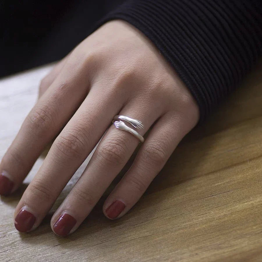 Bague ajustable bras argent – Léo