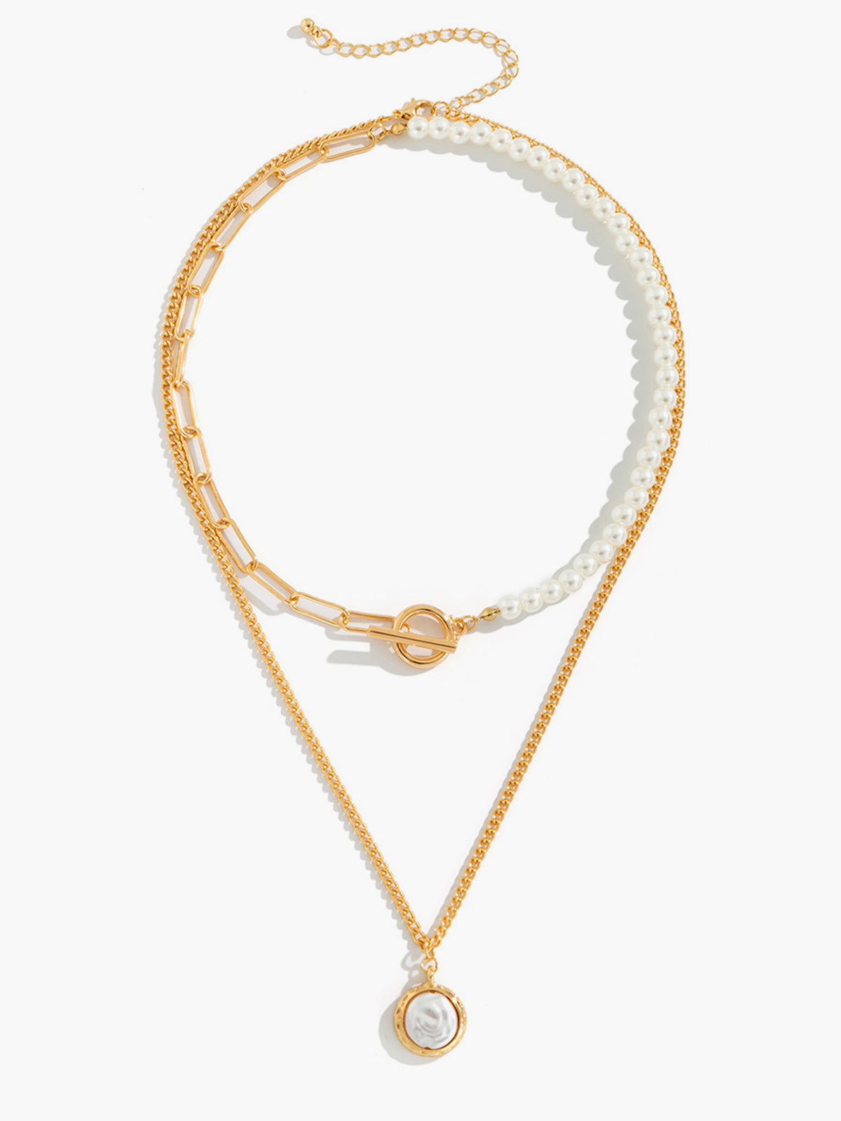 Collier pendentif perle blanche plaqué or – Lila