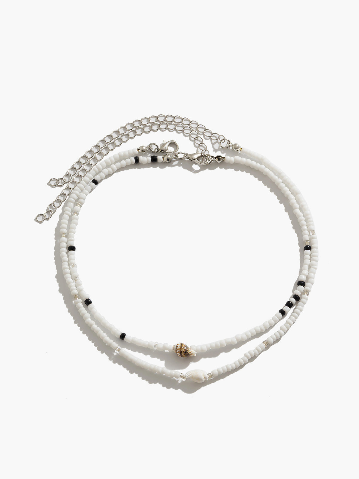 Collier choker perles blanches noires coquillages – Lila