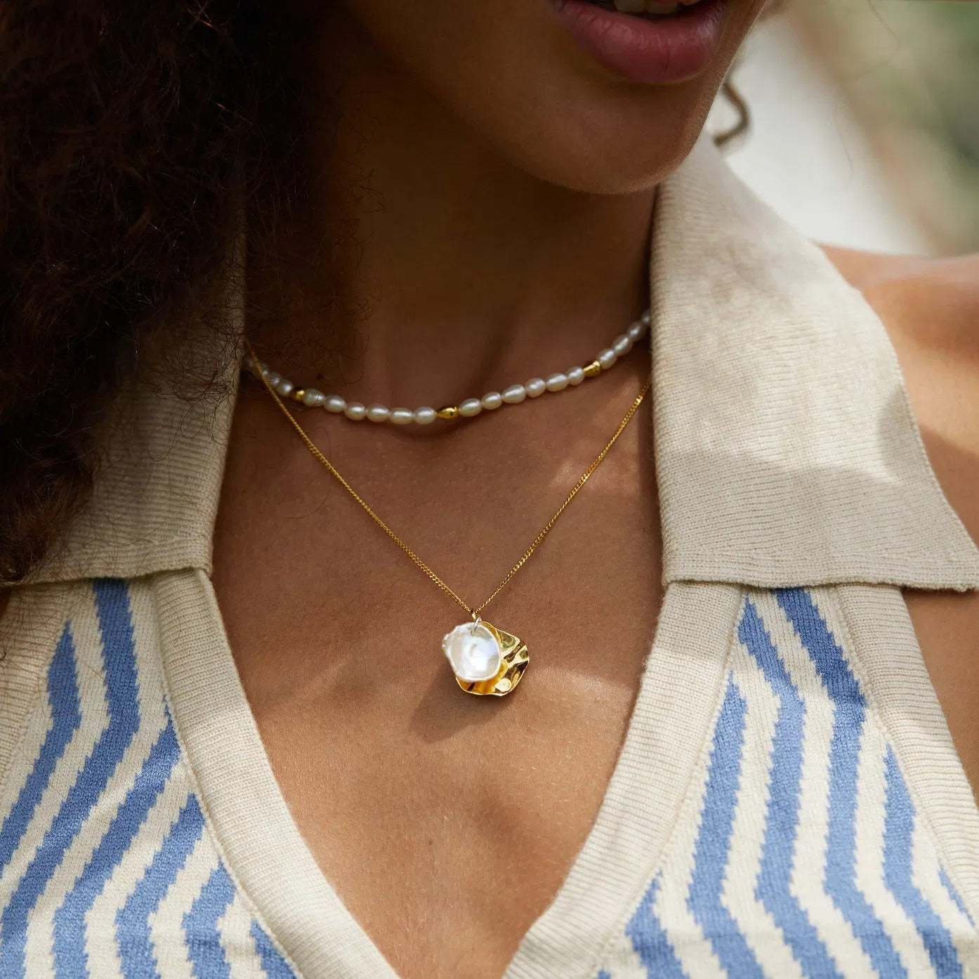 Collier Perle Baroque Irrégulière