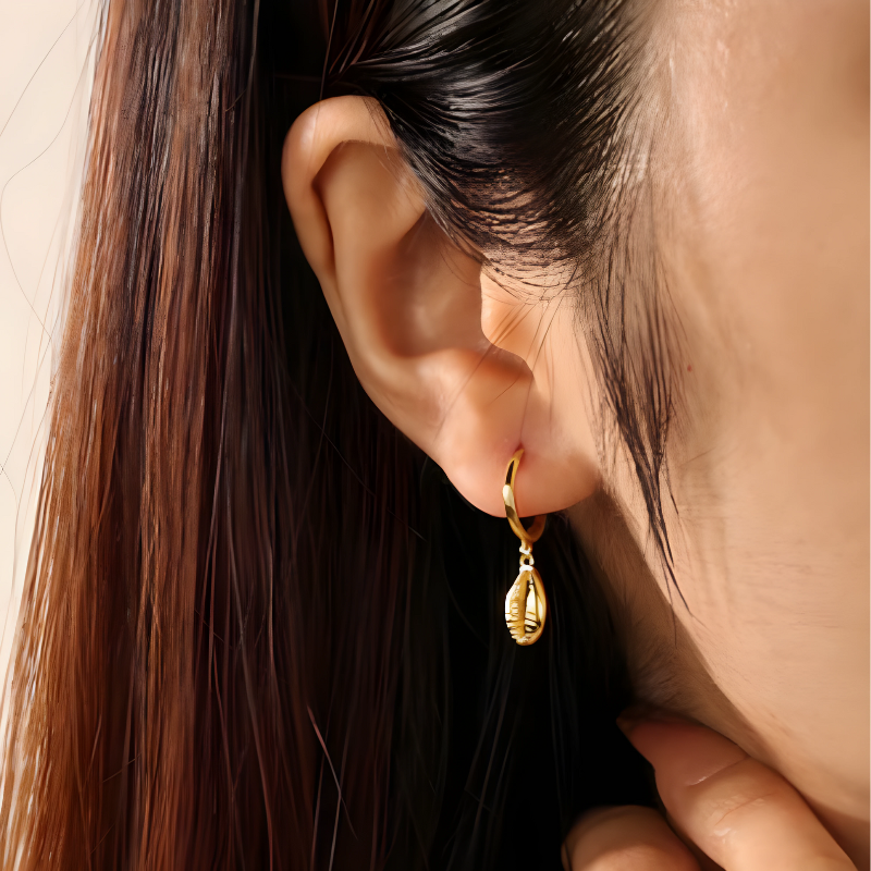 Boucles d'oreilles en cauris