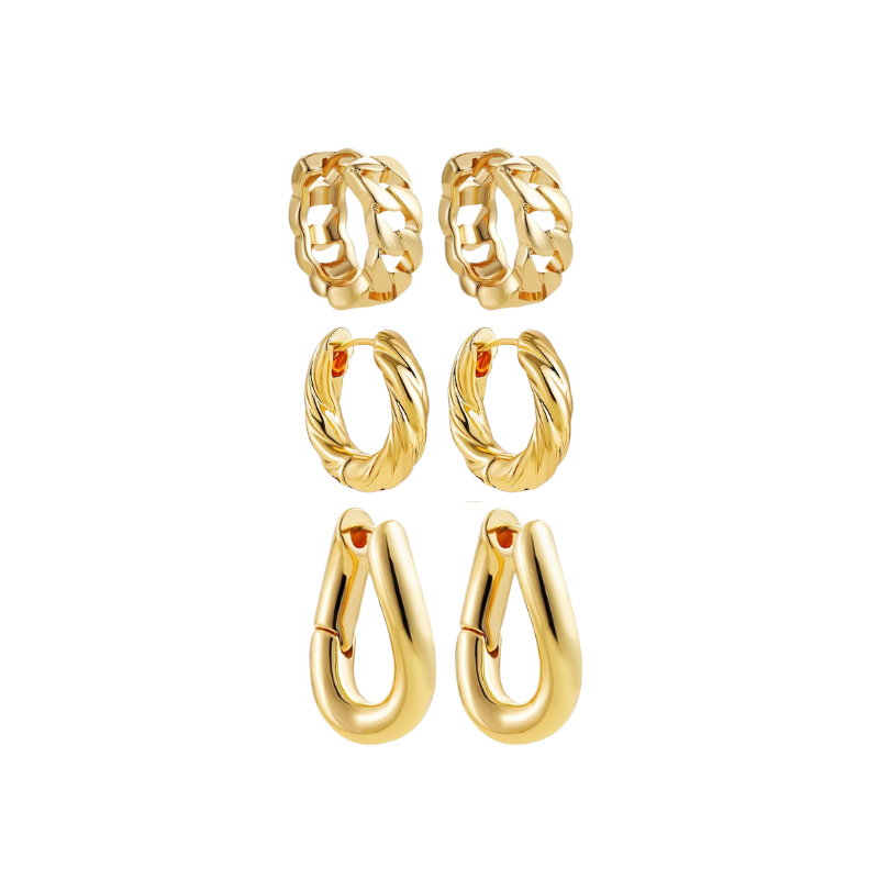 Boucles d'oreilles créoles torsadées plaqué or