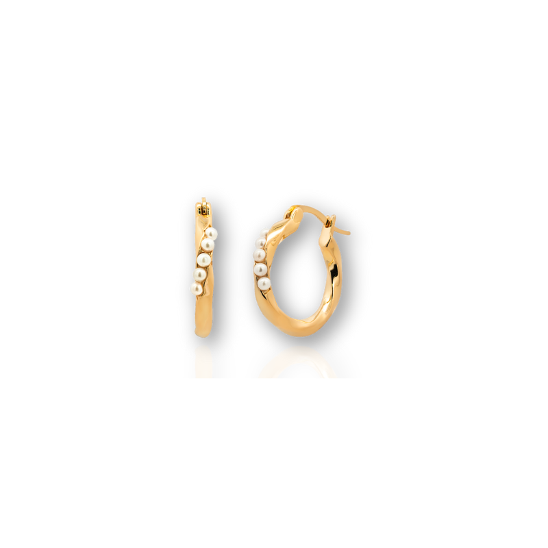 Boucles d'oreilles en perles plaquées or