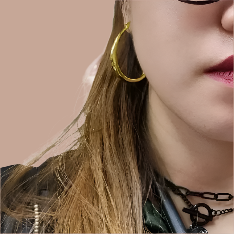 Boucles d'Oreilles Créoles Dorées Vintage