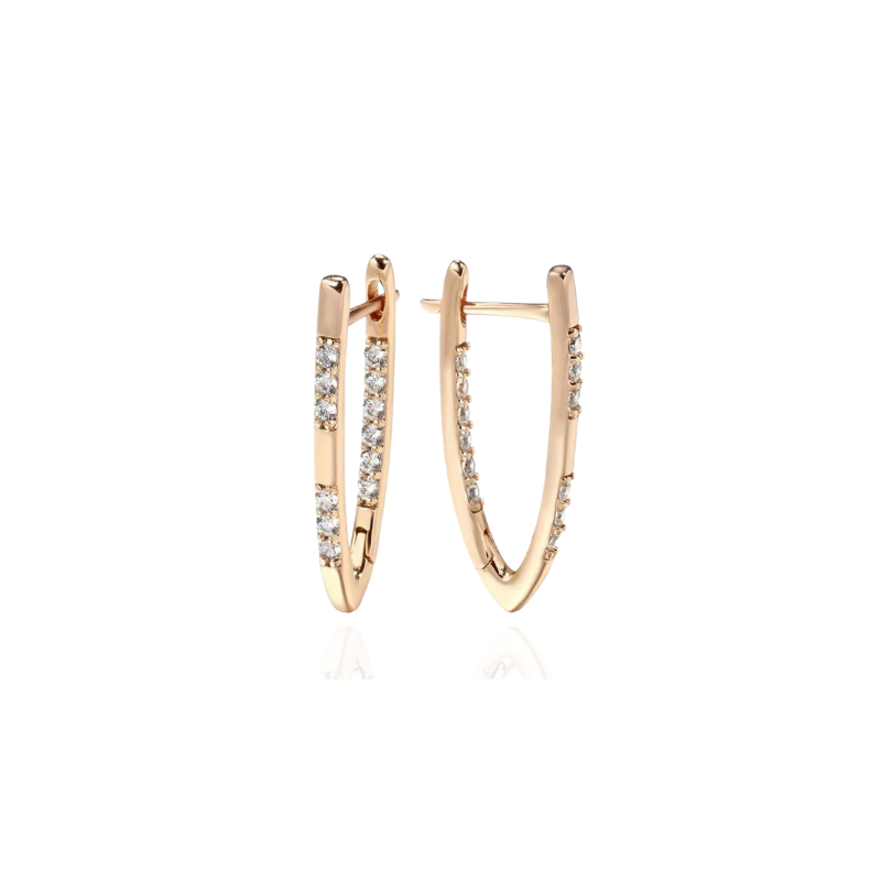 Boucles d'oreilles Élégance Zirconia Or