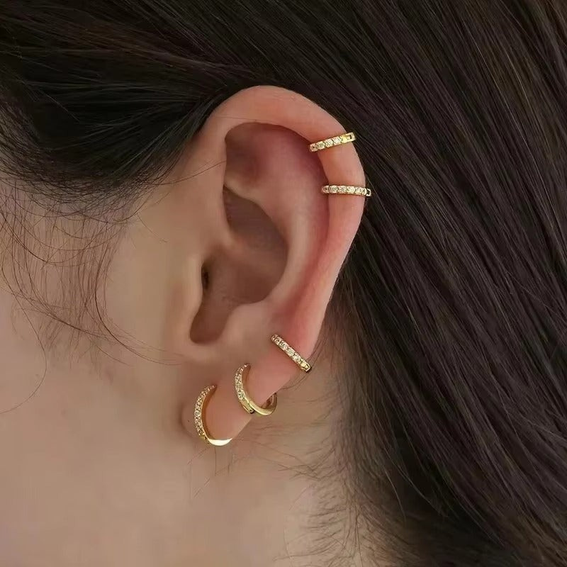 Boucles d'oreilles en zircon plaqué or