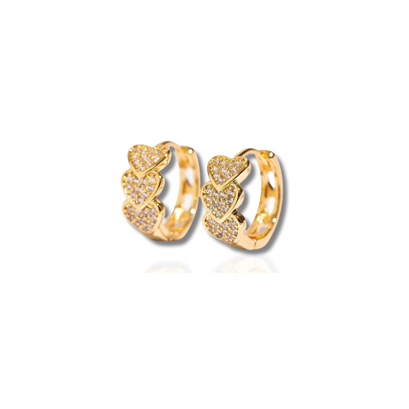 Boucles d'oreilles créoles cœur scintillantes