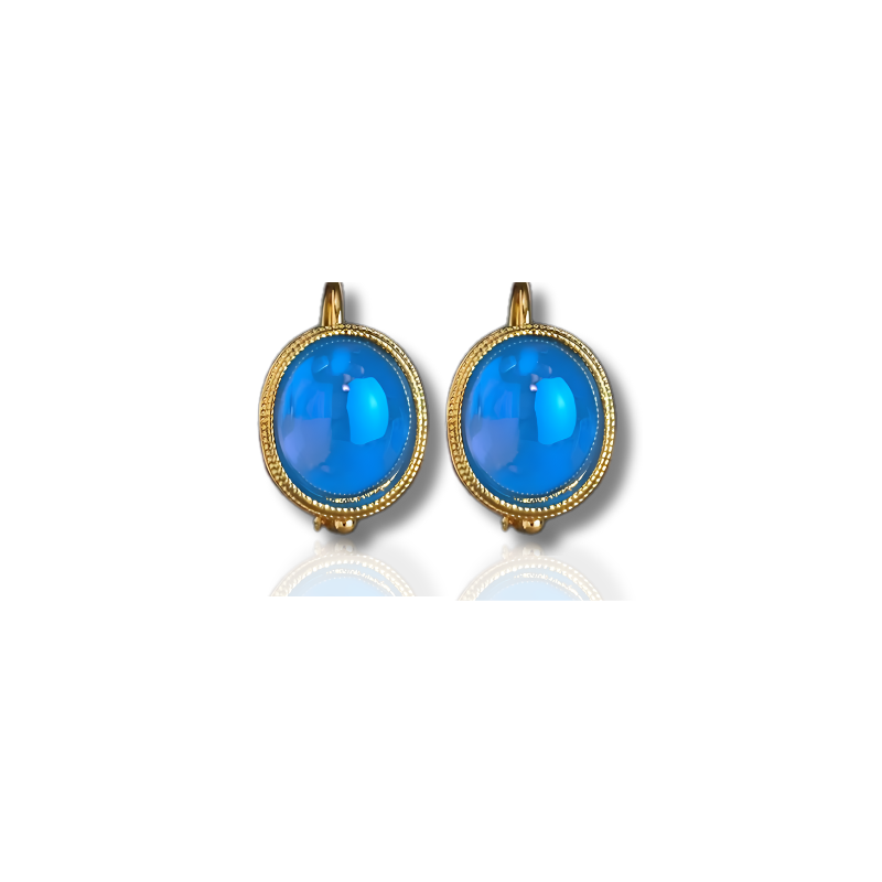 Boucles d'oreilles à clip en plaqué or avec pierres rouges