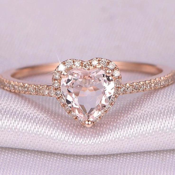 Bague cœur cristal zirconias plaqué or – Lila
