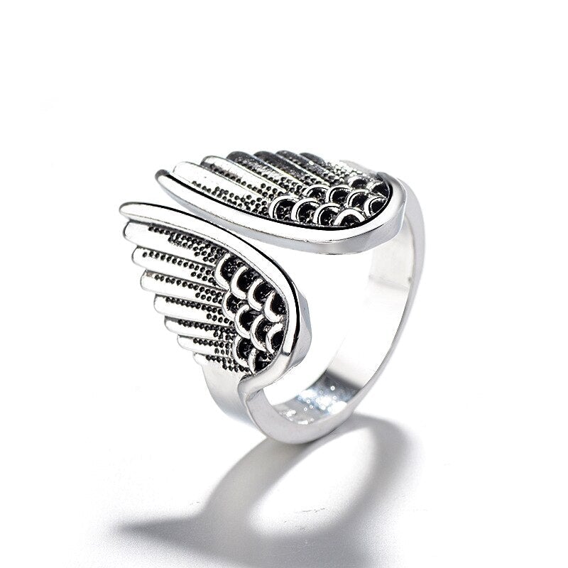 Bague ailes d’ange argent ajustable – Léo