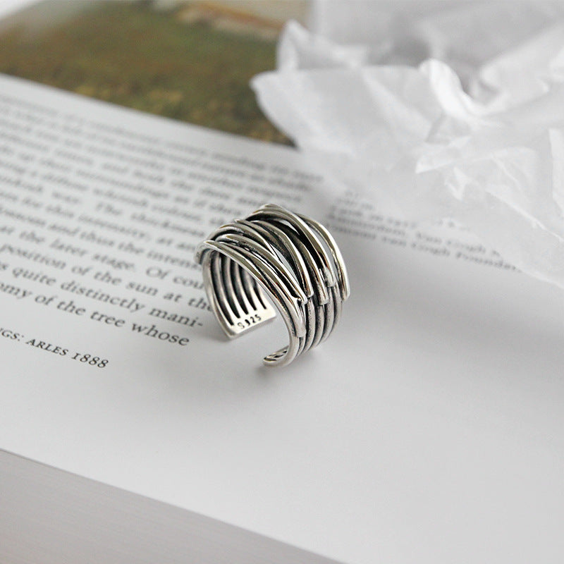 Bague superposée anneaux entrelacés argent – Léo