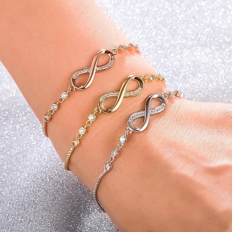 Bracelet argent infini cristaux – Léo