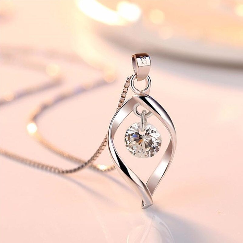 Pendentif goutte argent zirconia – Léo