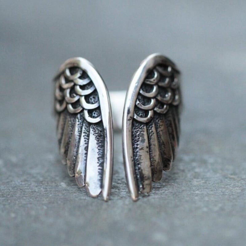 Bague ailes d’ange argent ajustable – Léo