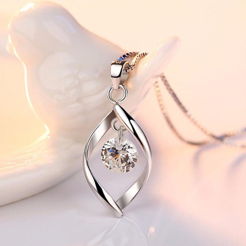 Pendentif goutte argent zirconia – Léo