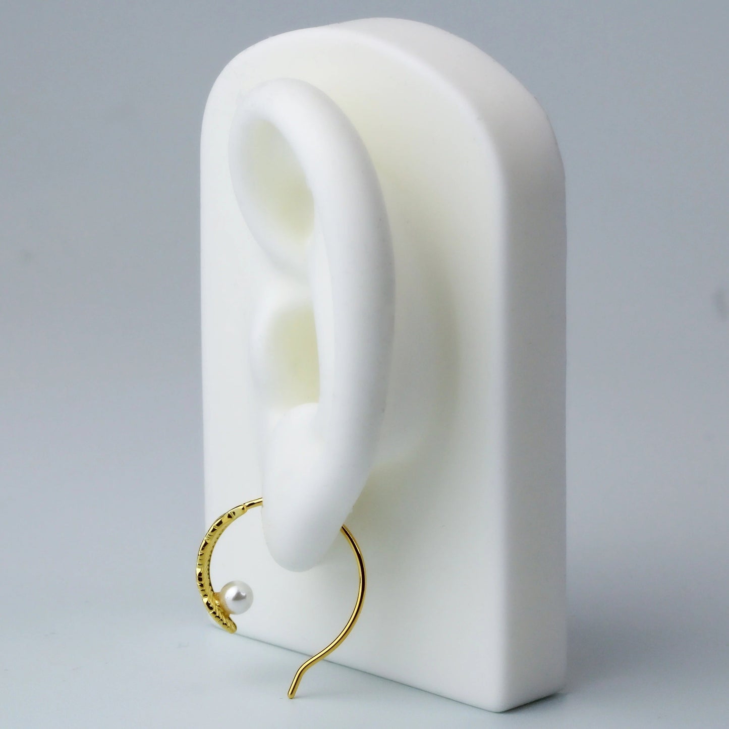 Boucles d'oreilles Perle avec Plume