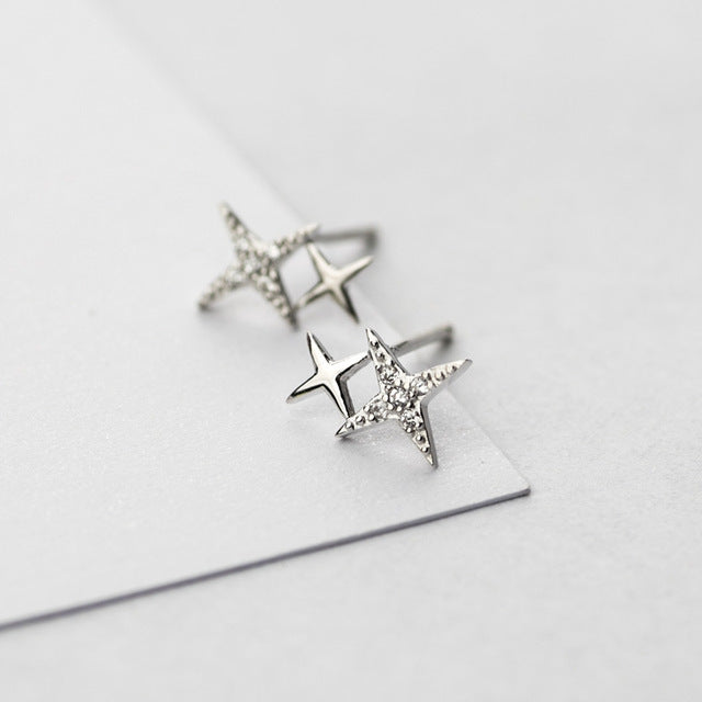 Clous d’oreilles étoile en or zircon – Léo