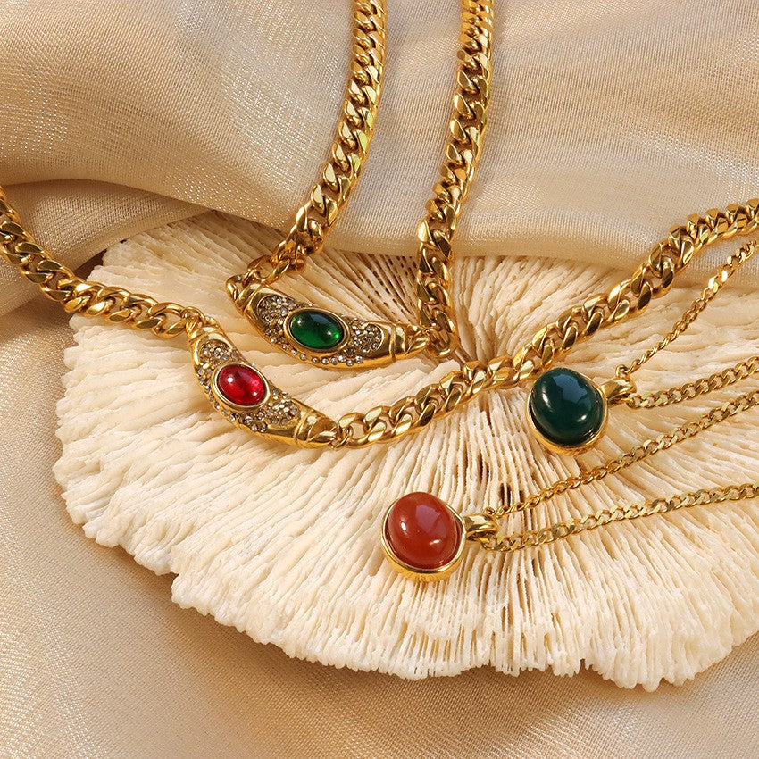 Collier pendentif rond texturé Plaqué or – Léa