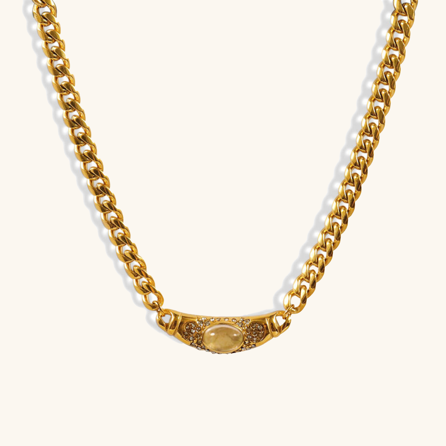 Collier pendentif rond texturé Plaqué or – Léa