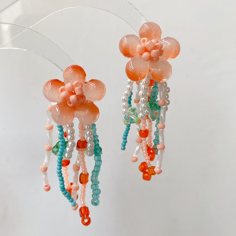 Boucles d'oreilles perles florales
