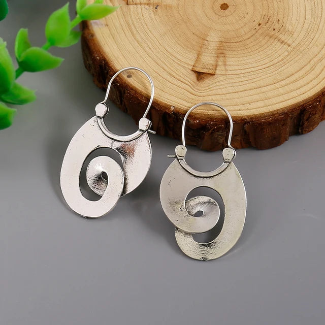 Boucles d’oreilles spirale argent plate – Léo
