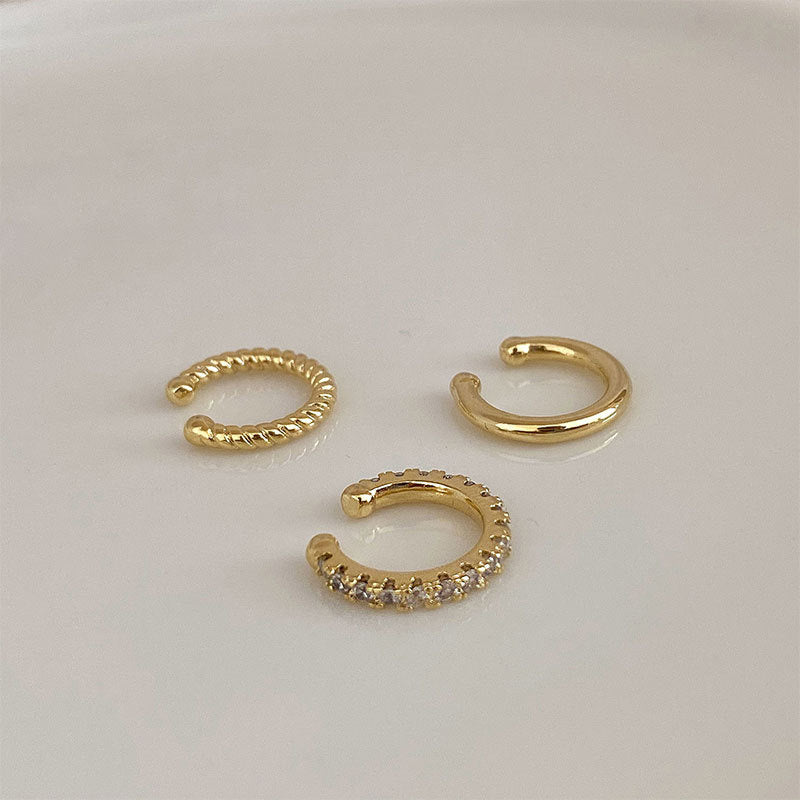 Boucles d'oreilles ear cuff géométriques 3 pièces