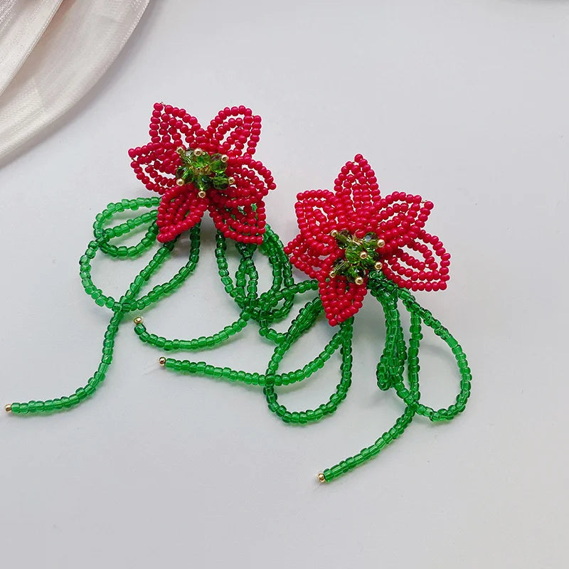 Boucles d'oreilles perles florales