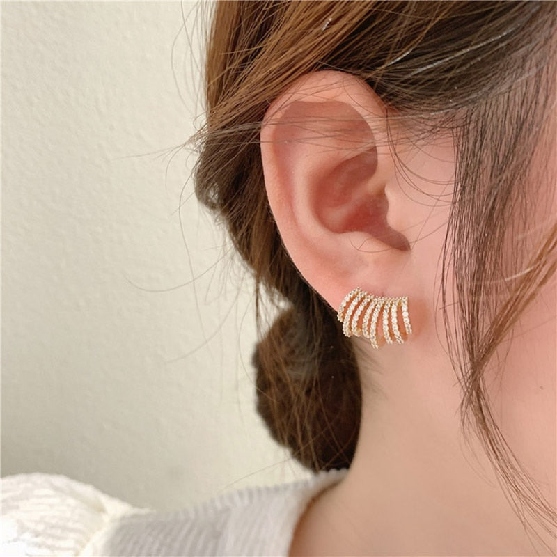Boucles d’Oreilles Crochet Zircone Raffinées