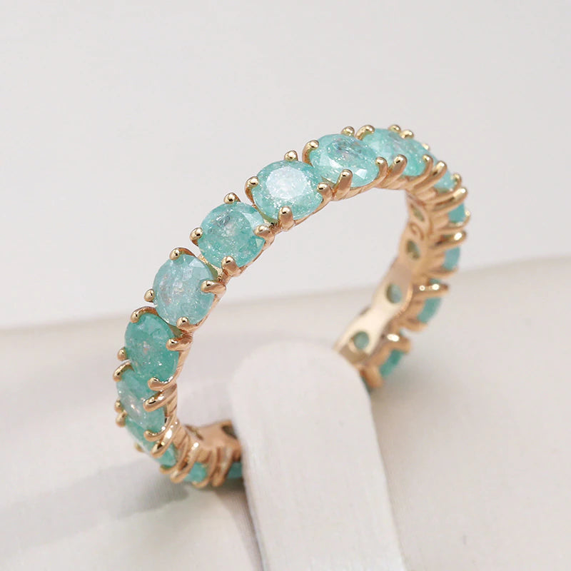 Bague ronde pierres bleues or – Léo