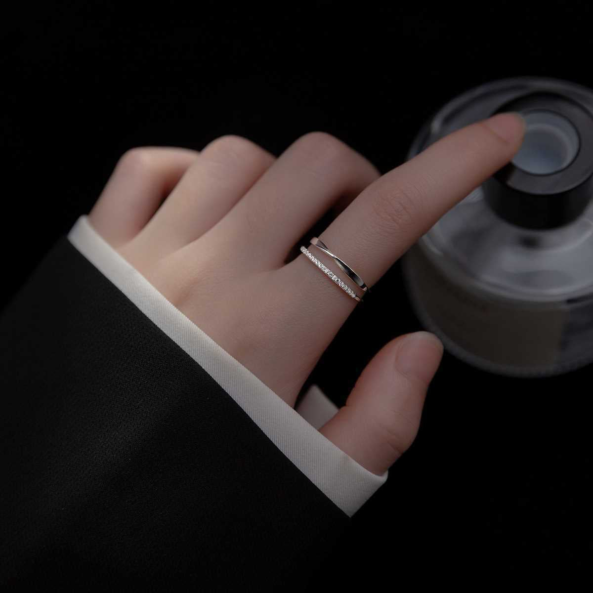 Bague ajustable argent lignes lisse et pierres – Lila