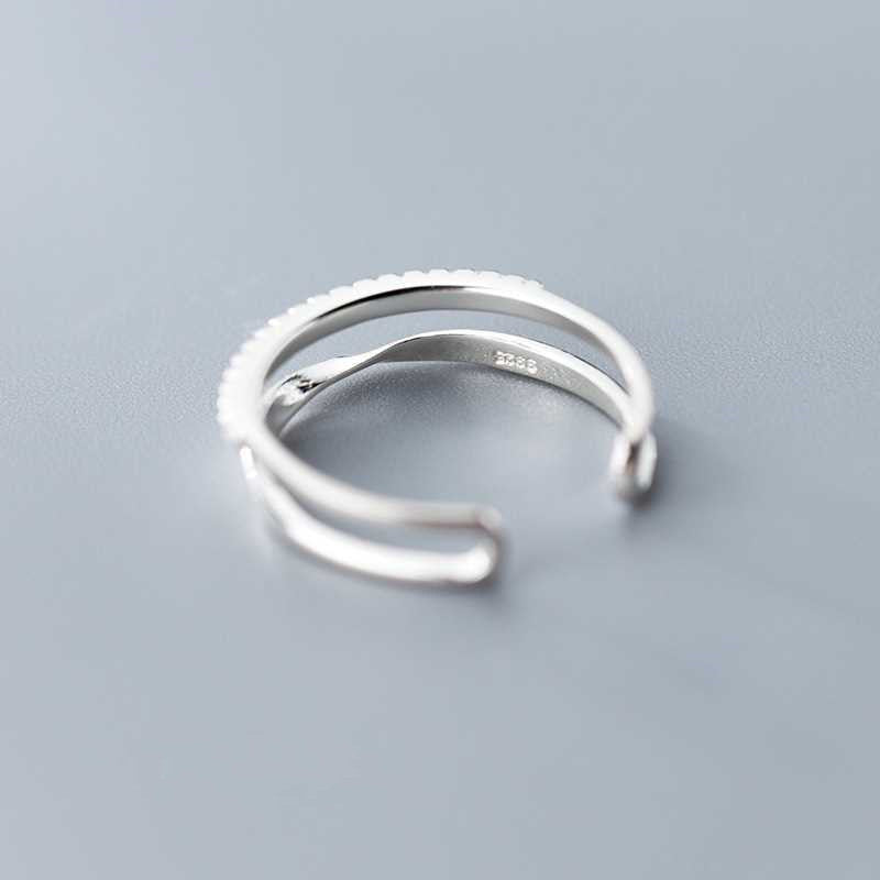 Bague ajustable argent lignes lisse et pierres – Lila