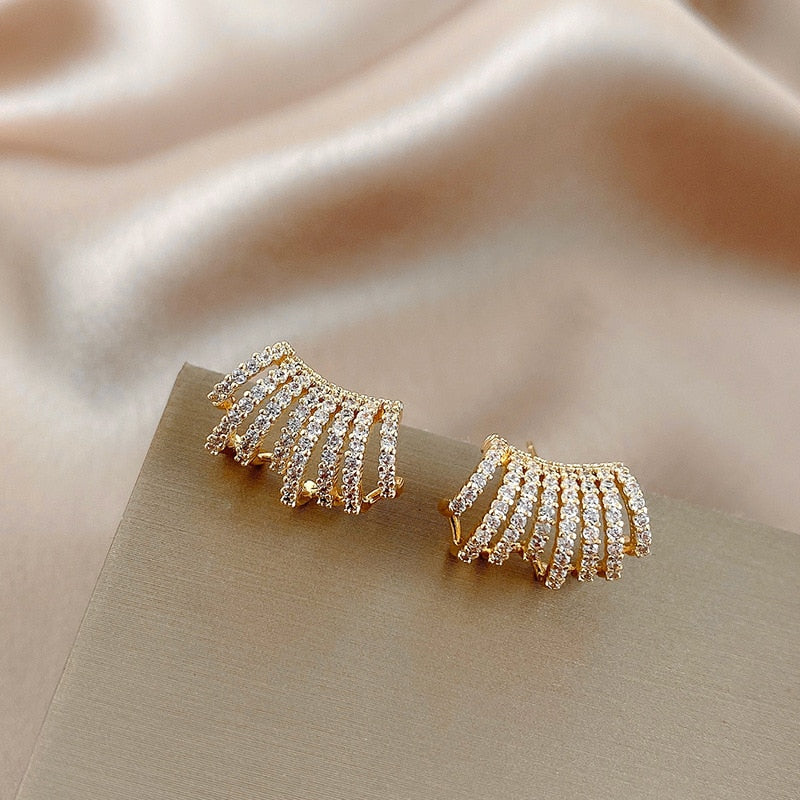 Boucles d’Oreilles Crochet Zircone Raffinées