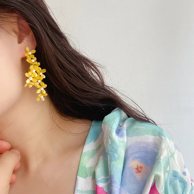Boucles d'oreilles perles florales