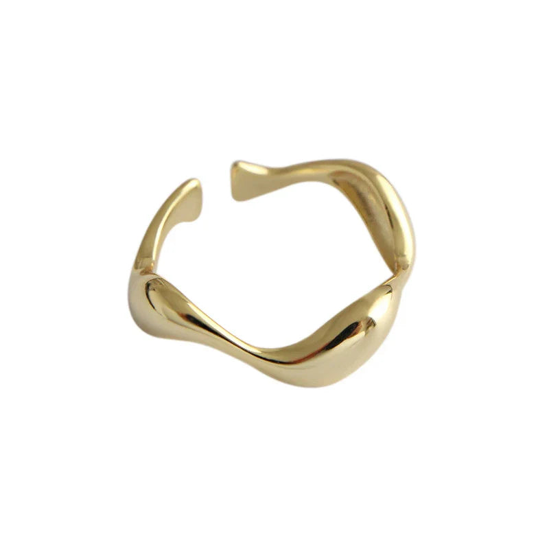 Bague ondulée plaqué or – Lise