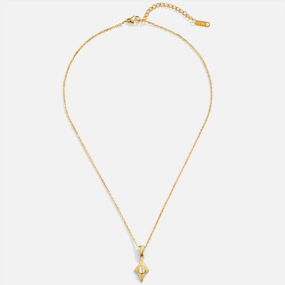 Collier pendentif losange or opale – Lila