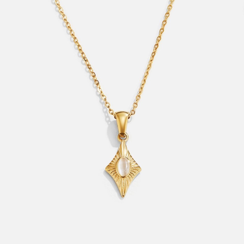Collier pendentif losange or opale – Lila