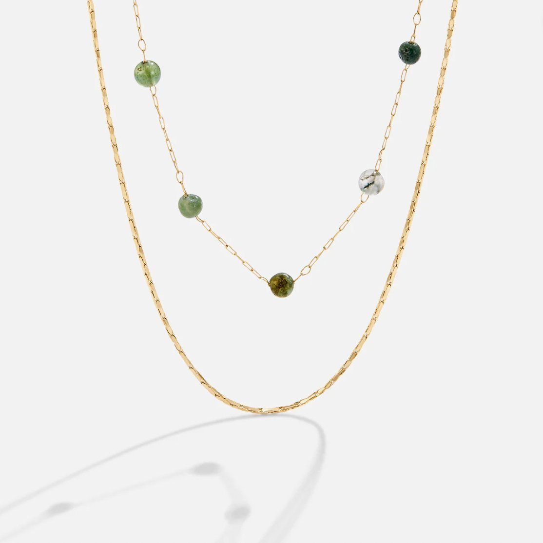 Collier chaîne fine or perles rondes multicolores – Léo